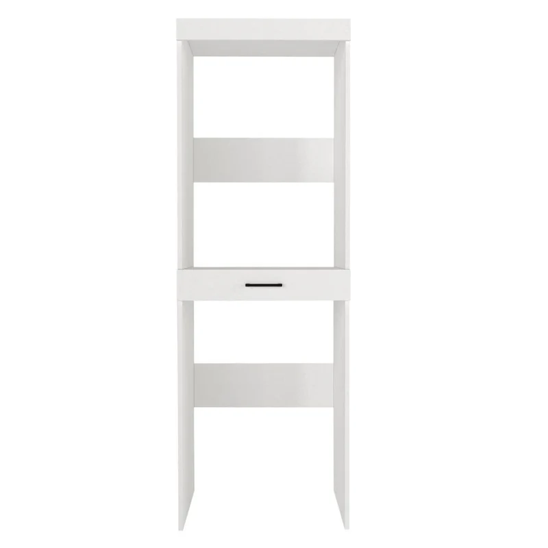 Colonna bucato coprilavatrice e copriasciugatrice con cassetto appoggio colore bianco Fika