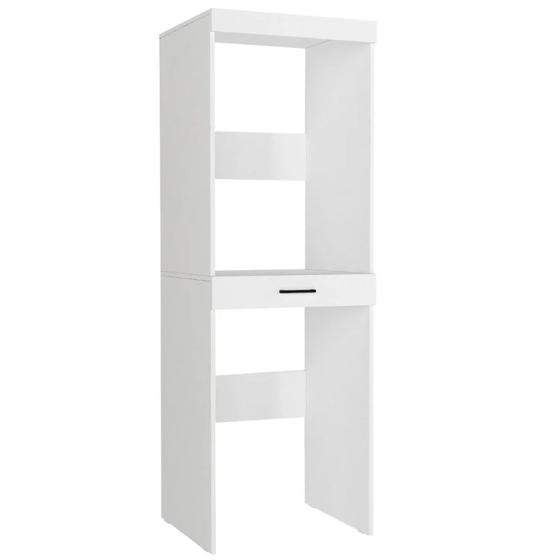 Colonna bucato coprilavatrice e copriasciugatrice con cassetto appoggio colore bianco Fika