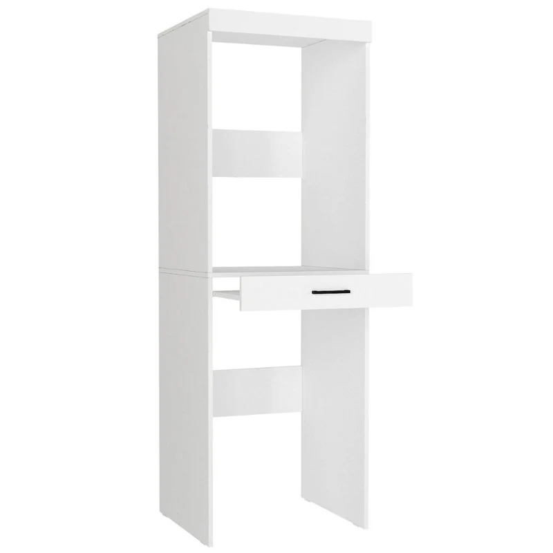 Colonna bucato coprilavatrice e copriasciugatrice con cassetto appoggio colore bianco Fika