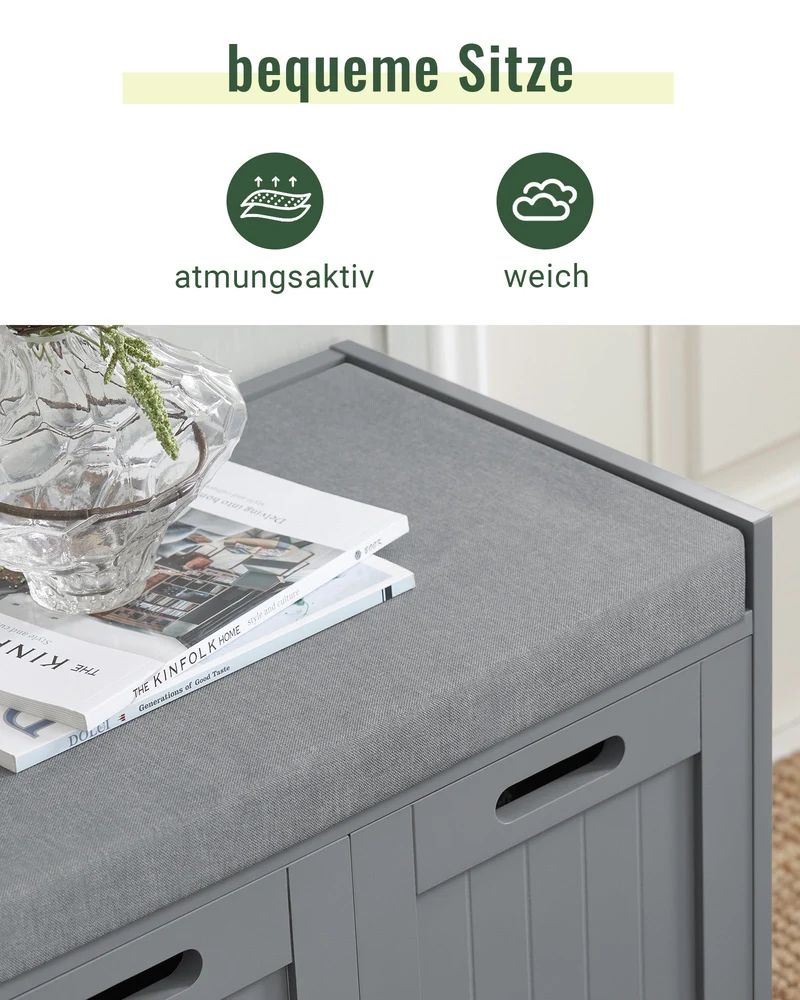 Vorverkauf SoBuy | Sitzkommode | Schuhtruhe | Sitzbank | Grau | FSR80-SG