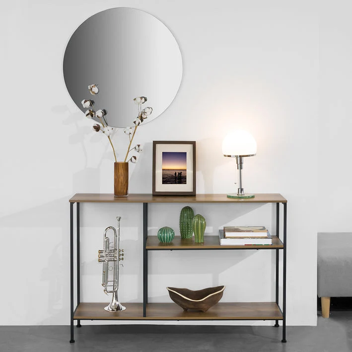 SoBuy | Konsolentisch mit 3 Ablagen | Flurtisch | Sideboard Metall | FSB35-PF