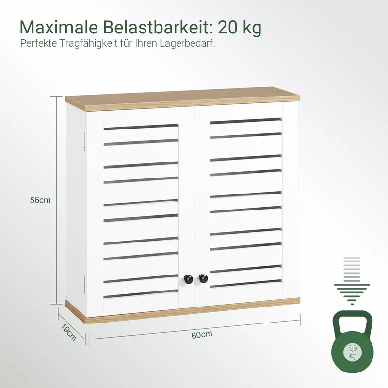 SoBuy | Wandschrank Bad | Hängeschrank | Badschrank Weiß | BZR42-W