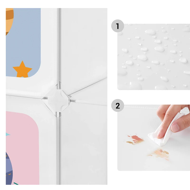 Meuble de rangement enfant modulable 123 x 31 x 123 cm pour vêtements jouets livres en design moderne blanc 12_0010868
