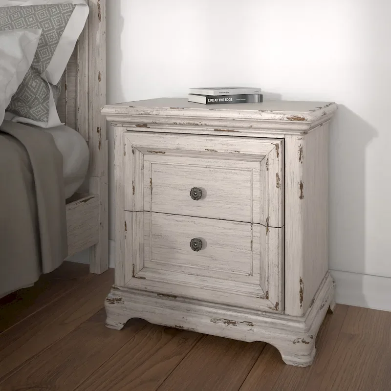 Ensemble de chambre à coucher Palisade 5 pièces blanc antique
