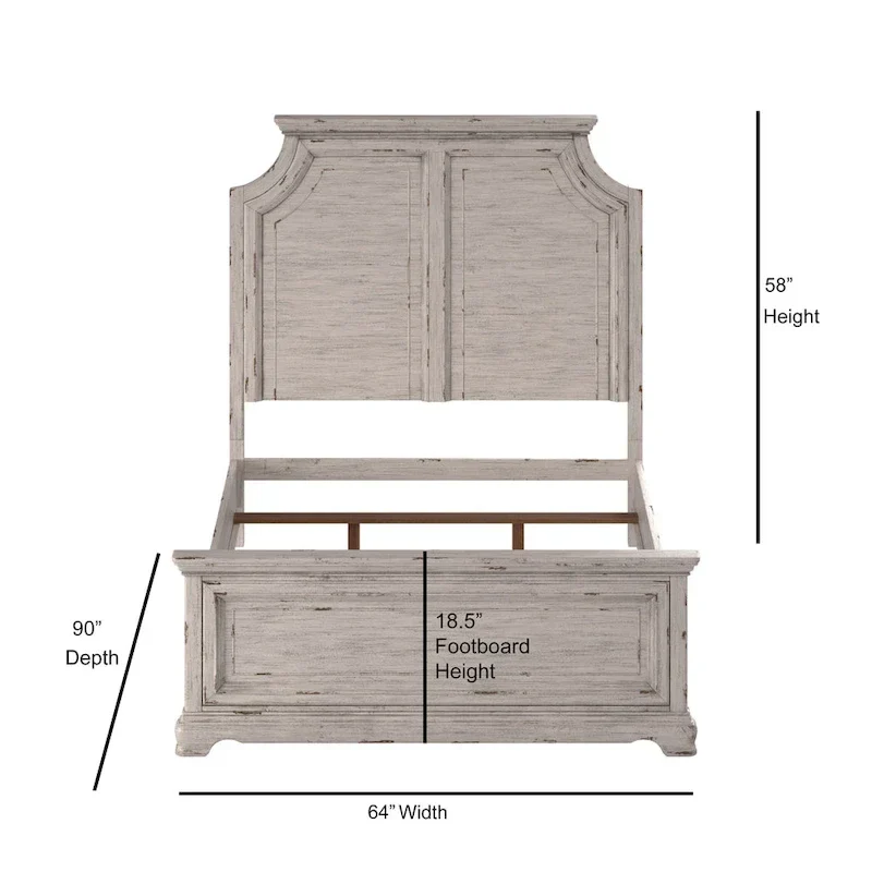 Ensemble de chambre à coucher Palisade 5 pièces blanc antique