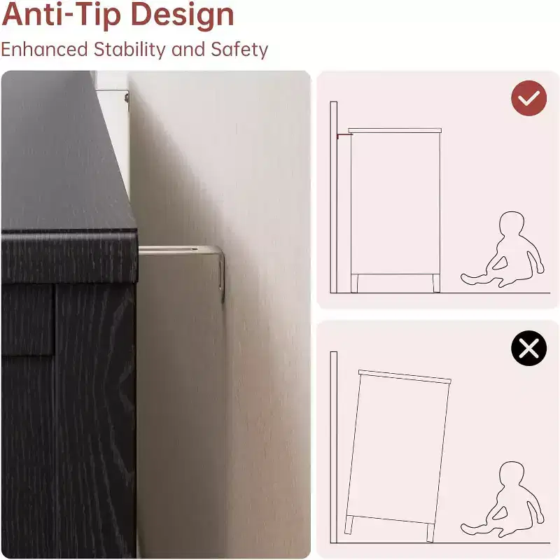 Commode à 8 tiroirs pour chambre à coucher, meuble TV vintage de 59 po avec poignées sculptées et pieds fuselés, commode en bois avec grande capacité de rangement