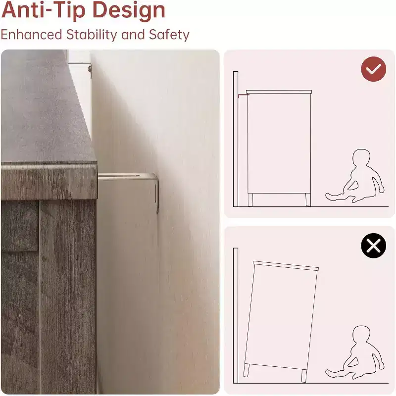 Commode à 8 tiroirs pour chambre à coucher, meuble TV vintage de 59 po avec poignées sculptées et pieds fuselés, commode en bois avec grande capacité de rangement