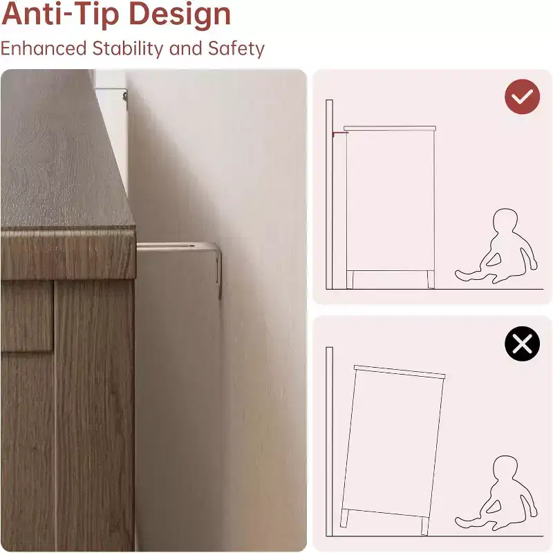 Commode à 8 tiroirs pour chambre à coucher, meuble TV vintage de 59 po avec poignées sculptées et pieds fuselés, commode en bois avec grande capacité de rangement