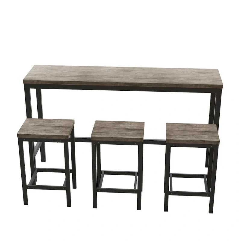 Ensemble table de bar et 3 tabourets