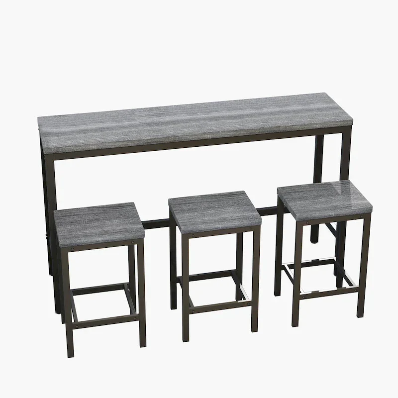 Ensemble table de bar et 3 tabourets