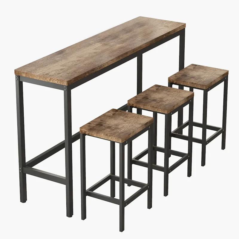 Ensemble table de bar et 3 tabourets