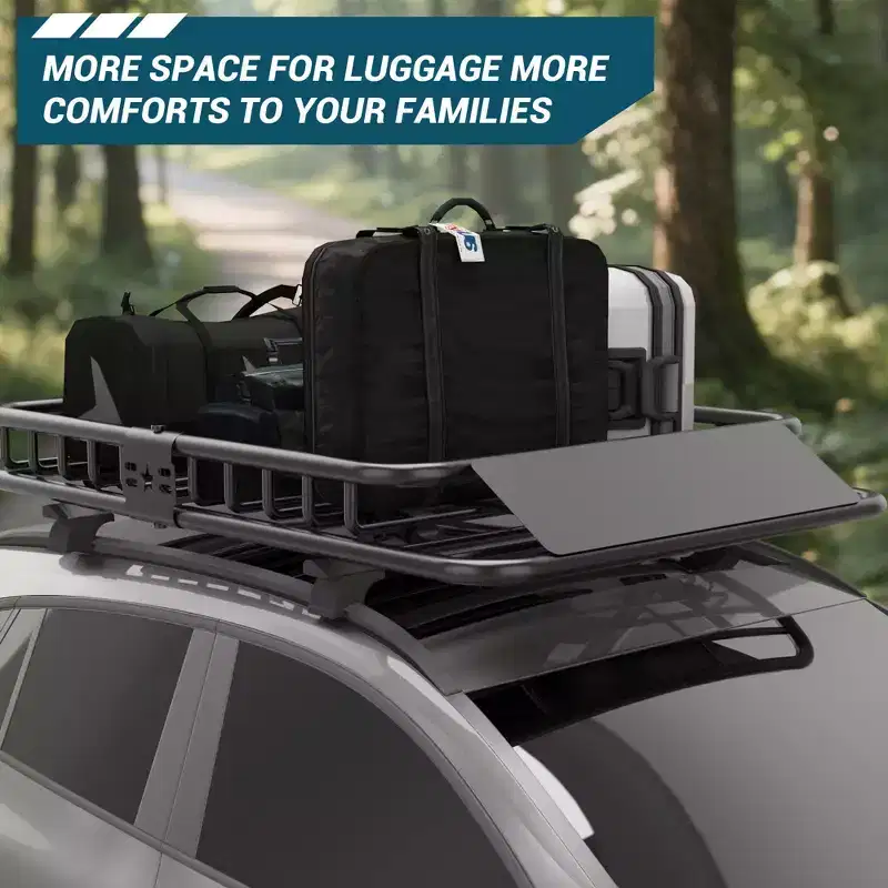 Panier de toit universel avec extension, noir, pour SUV, capacité de 113 kg