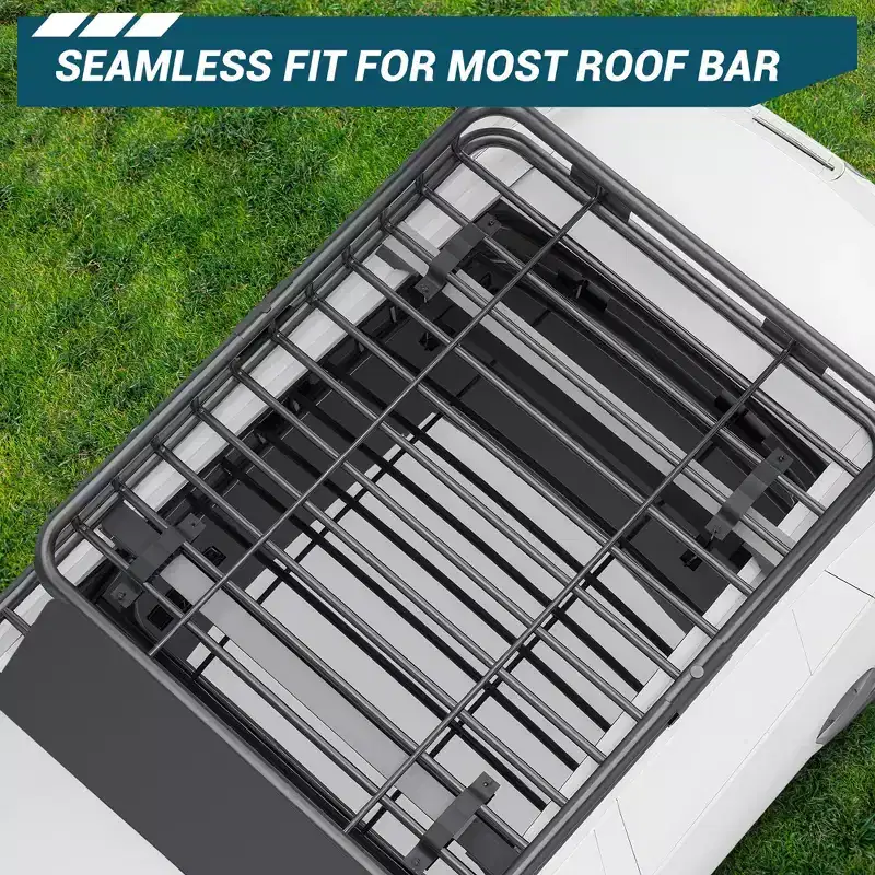 Panier de toit universel avec extension, noir, pour SUV, capacité de 113 kg