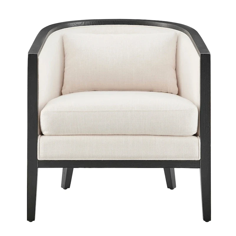 Fauteuil d'appoint en lin et rotin Tillman