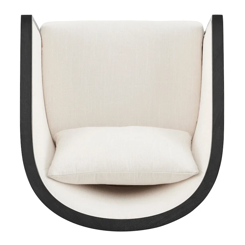 Fauteuil d'appoint en lin et rotin Tillman