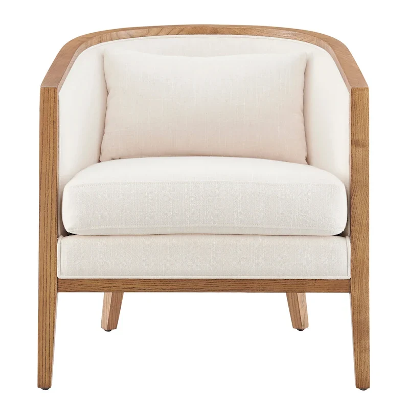 Fauteuil d'appoint en lin et rotin Tillman