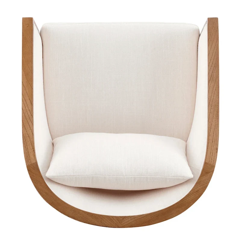 Fauteuil d'appoint en lin et rotin Tillman