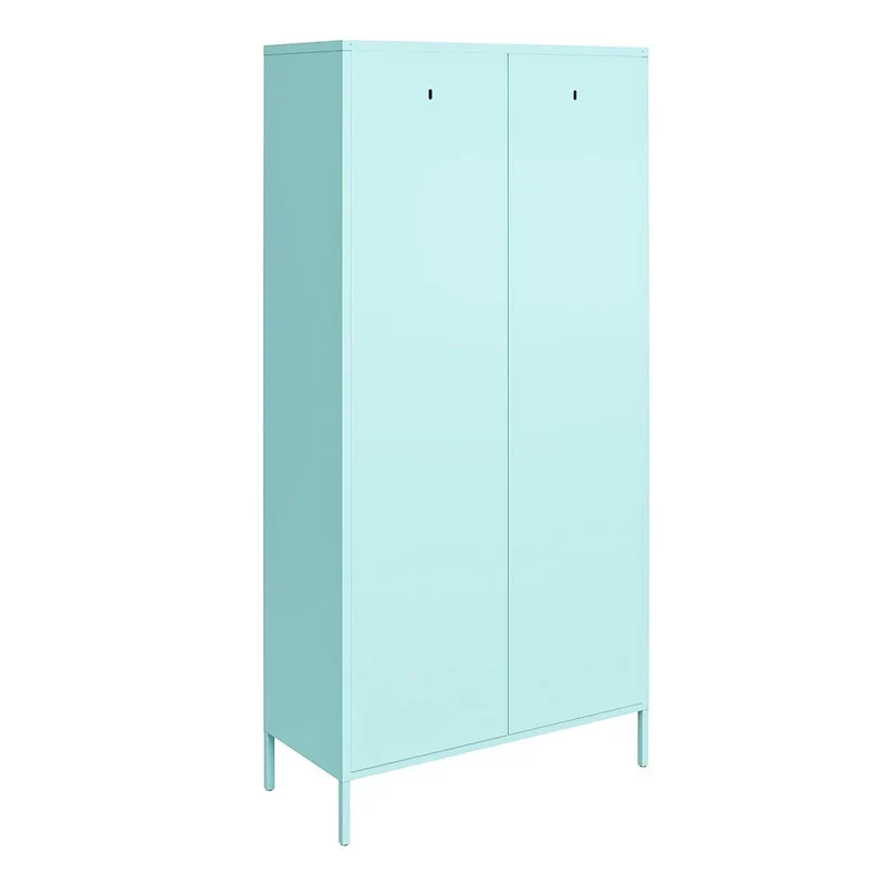 Armoire de rangement haute en métal à 2 portes, orange/rose, 1 personne