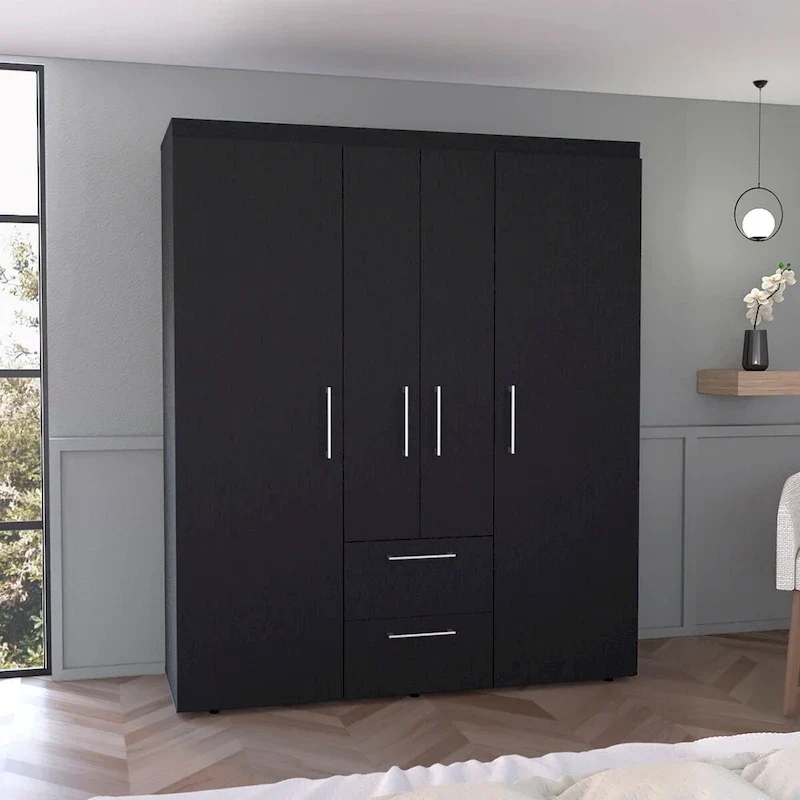 Armoire Bariloche avec tringles, étagères et 2 tiroirs