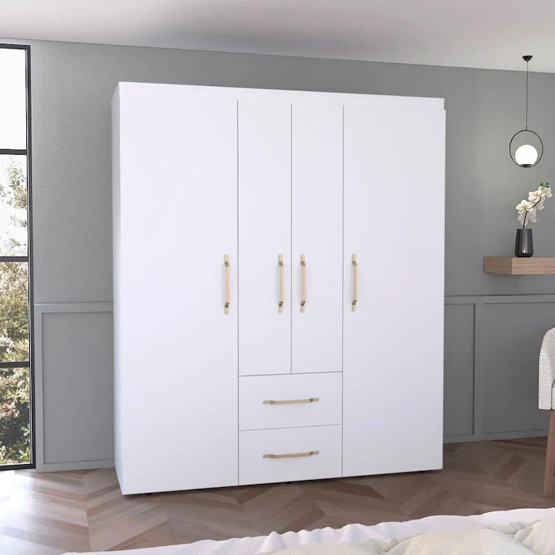 Armoire Bariloche avec tringles, étagères et 2 tiroirs