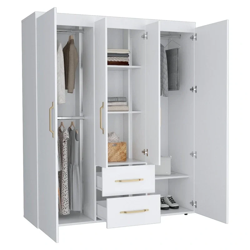 Armoire Bariloche avec tringles, étagères et 2 tiroirs