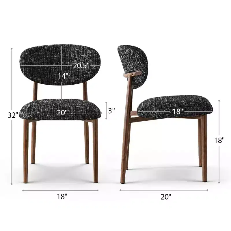Lot de 4 chaises de salle à manger modernes rembourrées avec dossier incurvé, chaises d'appoint sans accoudoirs à cadre en fer pour salle à manger, cuisine-Panipeachy
