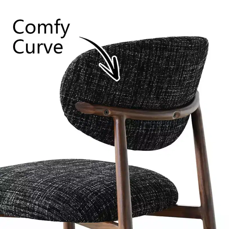 Lot de 4 chaises de salle à manger modernes rembourrées avec dossier incurvé, chaises d'appoint sans accoudoirs à cadre en fer pour salle à manger, cuisine-Panipeachy