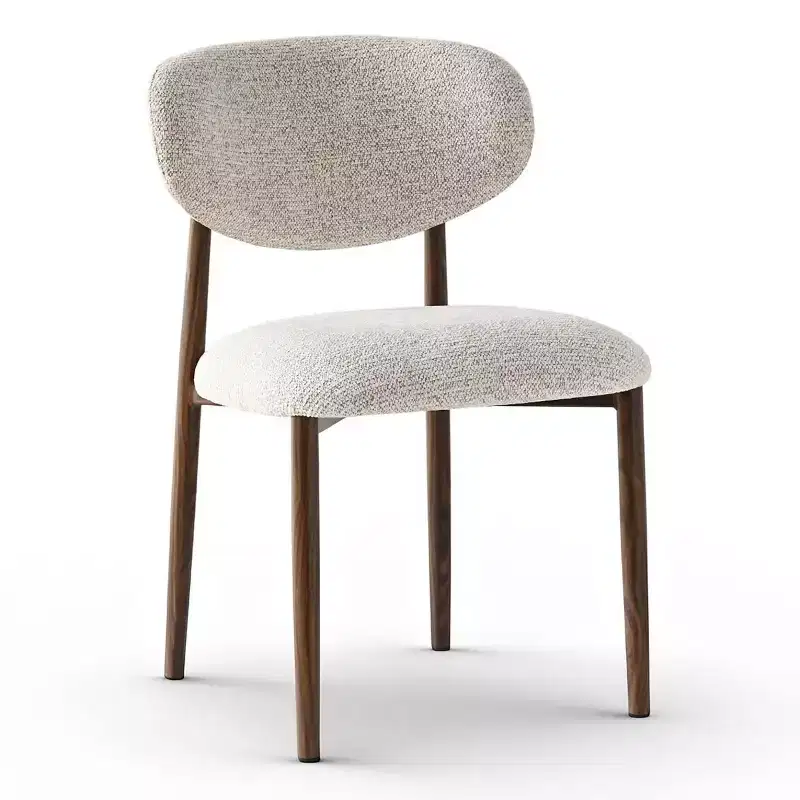 Lot de 4 chaises de salle à manger modernes rembourrées avec dossier incurvé, chaises d'appoint sans accoudoirs à cadre en fer pour salle à manger, cuisine-Panipeachy