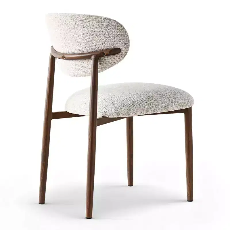 Lot de 4 chaises de salle à manger modernes rembourrées avec dossier incurvé, chaises d'appoint sans accoudoirs à cadre en fer pour salle à manger, cuisine-Panipeachy