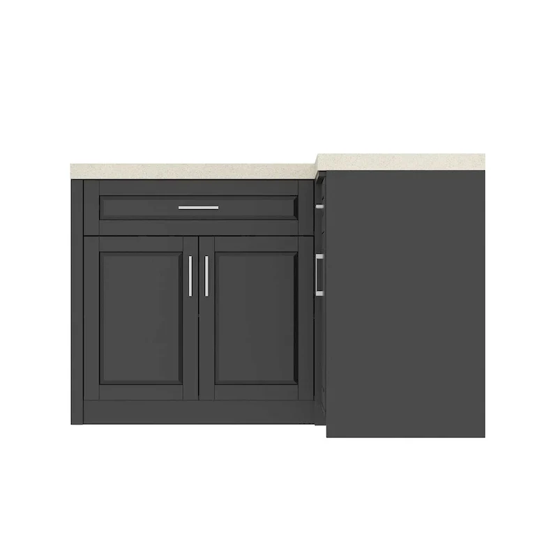 Meuble d'angle de cuisine efficace, îlot de cuisine en L : Grand espace de rangement avec tiroirs à glissière fluide, comptoir UV