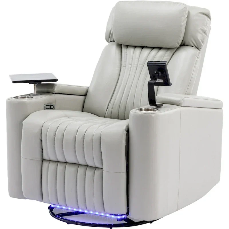 Fauteuil inclinable motorisé de cinéma maison multifonctionnel pivotant à 270°