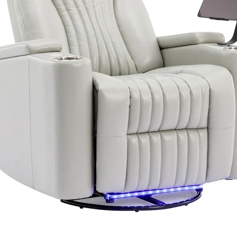 Fauteuil inclinable motorisé de cinéma maison multifonctionnel pivotant à 270°
