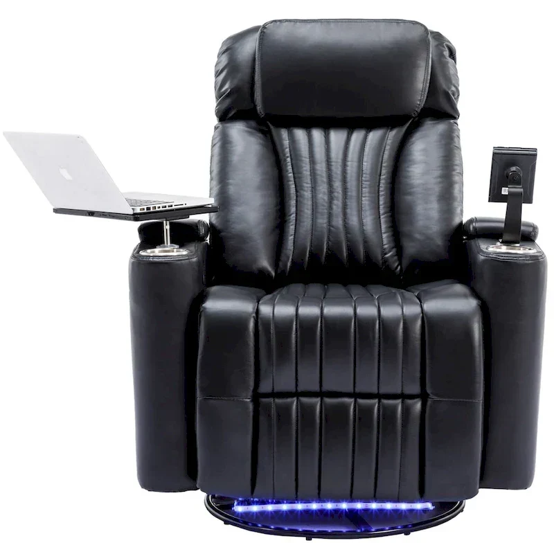 Fauteuil inclinable motorisé de cinéma maison multifonctionnel pivotant à 270°