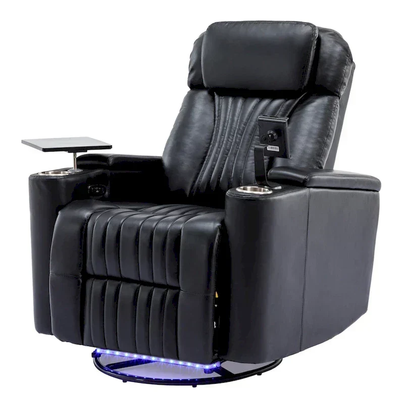 Fauteuil inclinable motorisé de cinéma maison multifonctionnel pivotant à 270°
