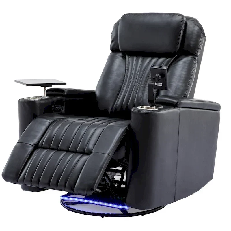 Fauteuil inclinable motorisé de cinéma maison multifonctionnel pivotant à 270°