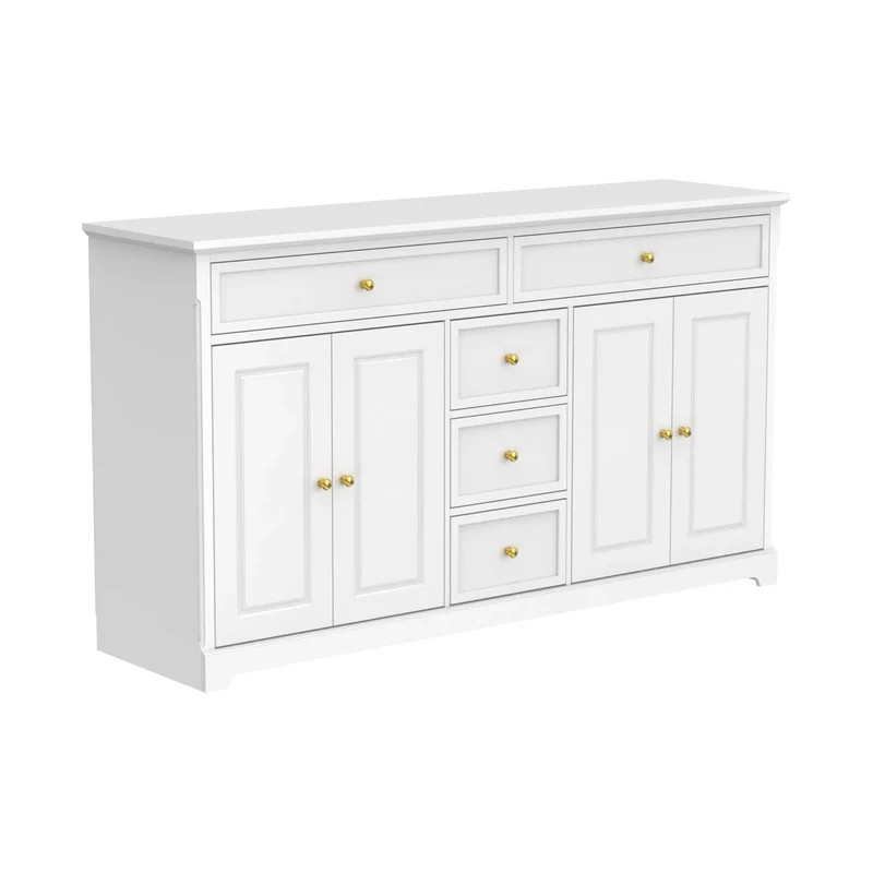 Buffet bahut 150 cm blanc laqué moderne contemporain du milieu du siècle