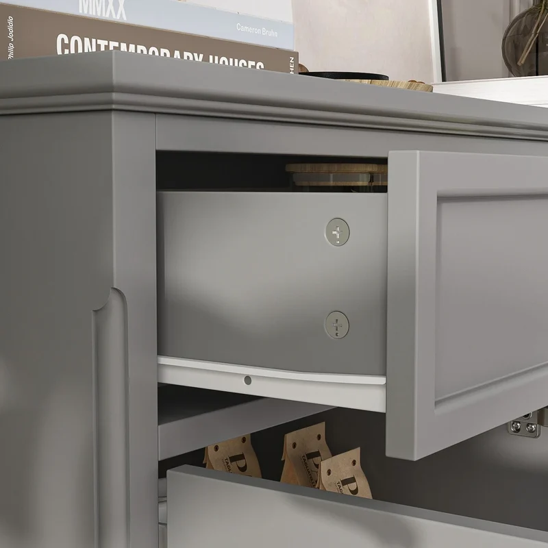 Buffet bahut 150 cm blanc laqué moderne contemporain du milieu du siècle