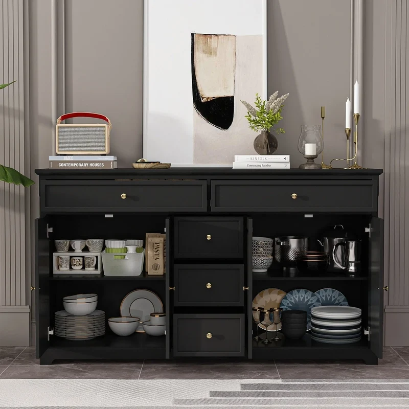 Buffet bahut 150 cm blanc laqué moderne contemporain du milieu du siècle