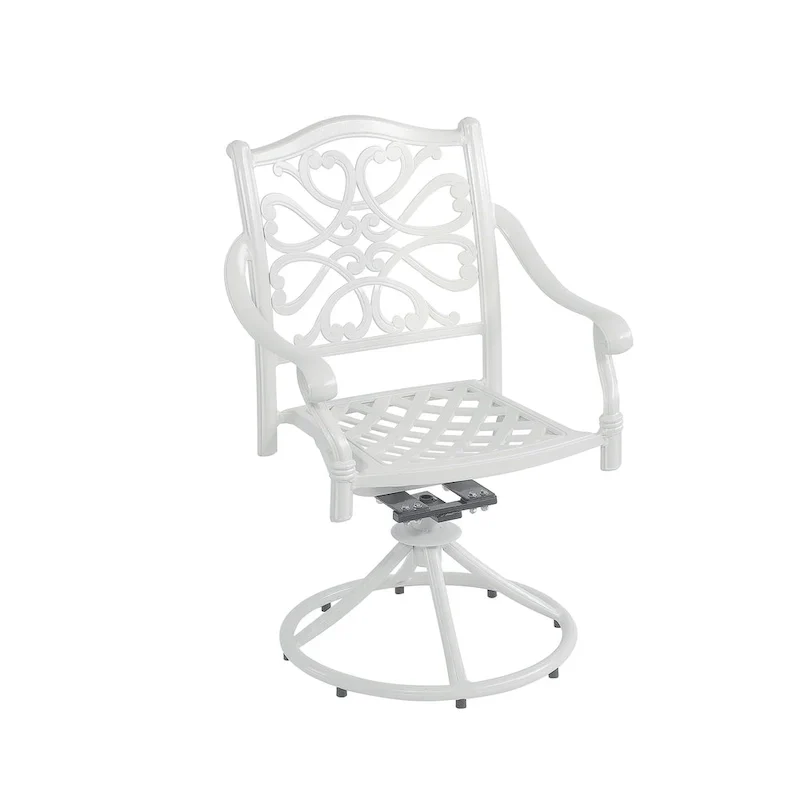 Ensemble de salle à manger d'extérieur 5 pièces en fonte d'aluminium avec 4 chaises pivotantes