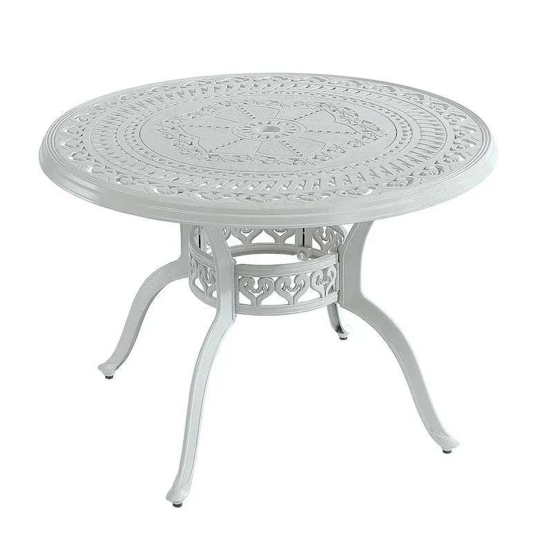 Ensemble de salle à manger d'extérieur 5 pièces en fonte d'aluminium avec 4 chaises pivotantes