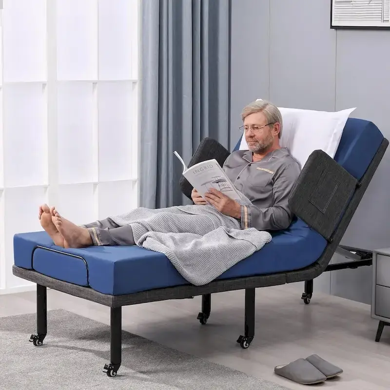 Lit articulé avec télécommande sans fil, sommier électrique avec ou sans matelas