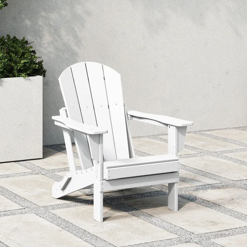 Chaise Adirondack pliante d'extérieur tout temps Polytrends Laguna résistante à la décoloration pour patio