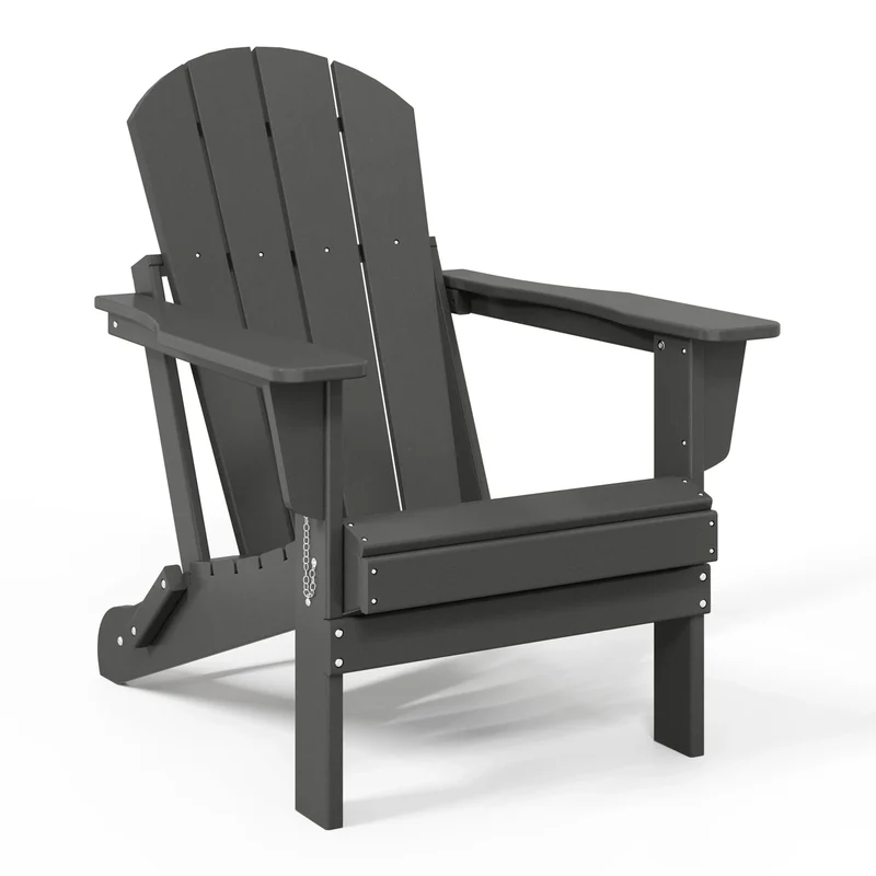 Chaise Adirondack pliante d'extérieur tout temps Polytrends Laguna résistante à la décoloration pour patio