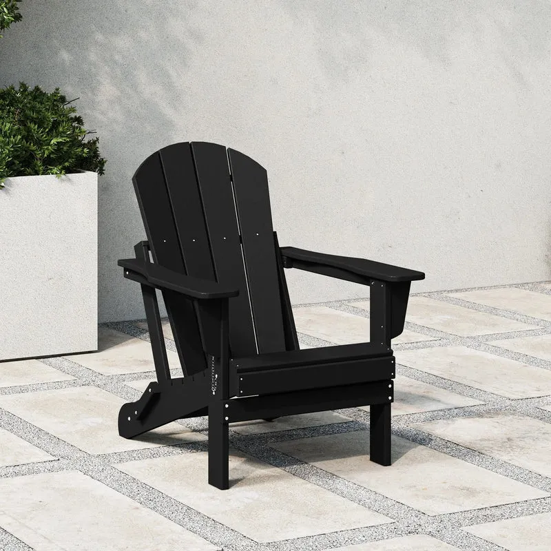 Chaise Adirondack pliante d'extérieur tout temps Polytrends Laguna résistante à la décoloration pour patio