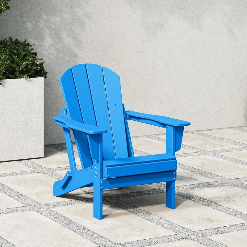 Chaise Adirondack pliante d'extérieur tout temps Polytrends Laguna résistante à la décoloration pour patio