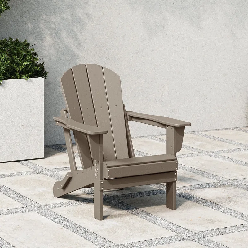 Chaise Adirondack pliante d'extérieur tout temps Polytrends Laguna résistante à la décoloration pour patio