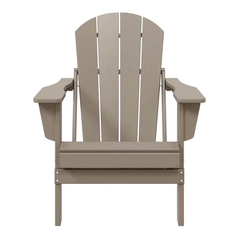 Chaise Adirondack pliante d'extérieur tout temps Polytrends Laguna résistante à la décoloration pour patio