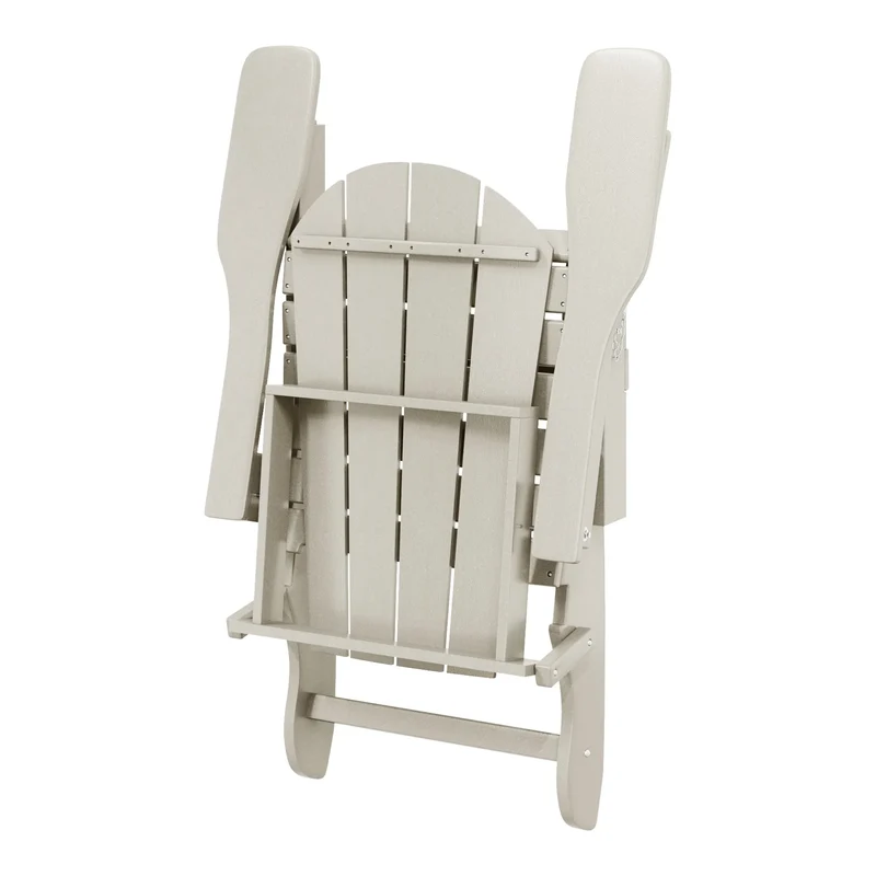 Chaise Adirondack pliante d'extérieur tout temps Polytrends Laguna résistante à la décoloration pour patio