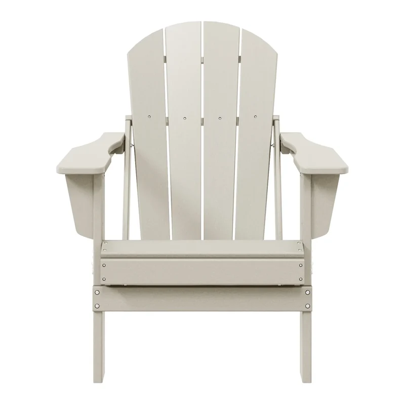 Chaise Adirondack pliante d'extérieur tout temps Polytrends Laguna résistante à la décoloration pour patio