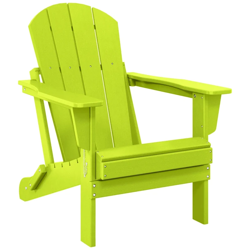Chaise Adirondack pliante d'extérieur tout temps Polytrends Laguna résistante à la décoloration pour patio